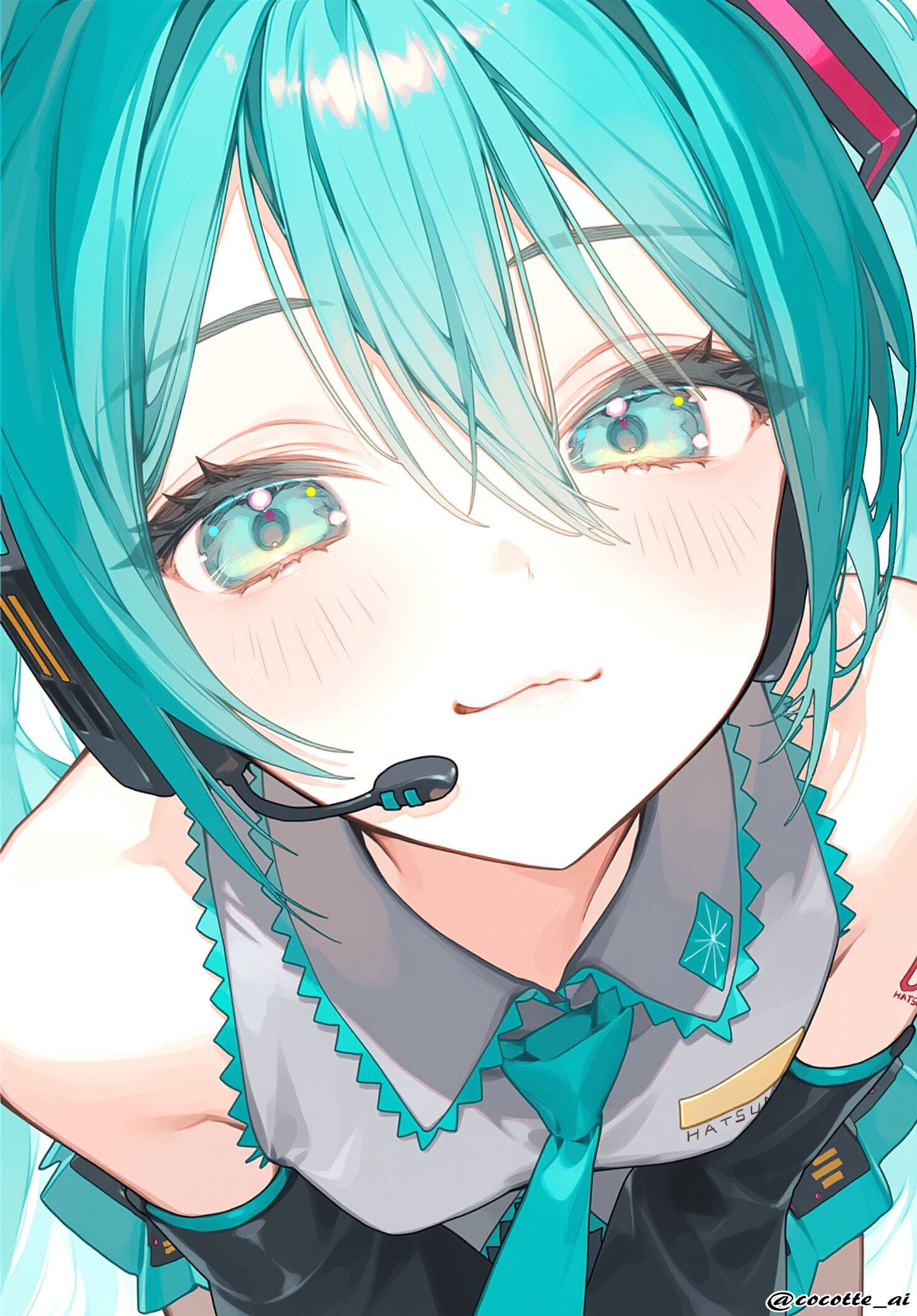 Hatsune Miku pfp Profile Picture with Blue Hair and Headphones