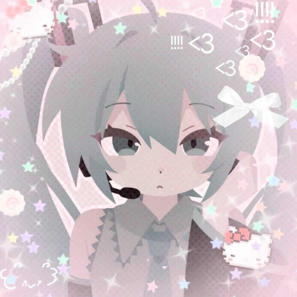 Hatsune Miku pfp Profile Picture with Blue Hair and Microphone