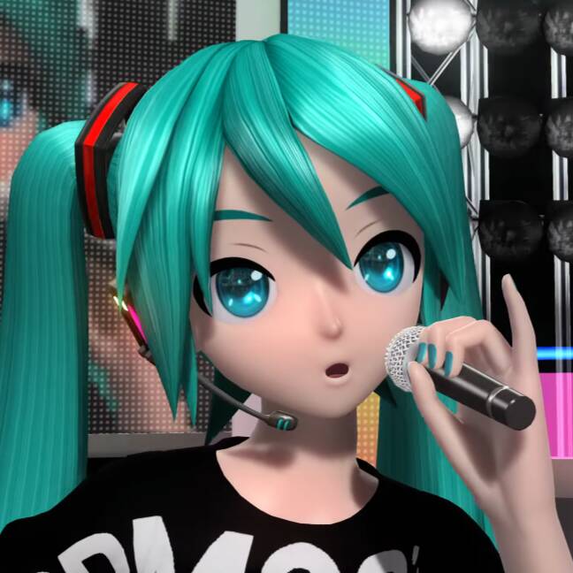 Hatsune Miku pfp Profile Picture Singing with Microphone