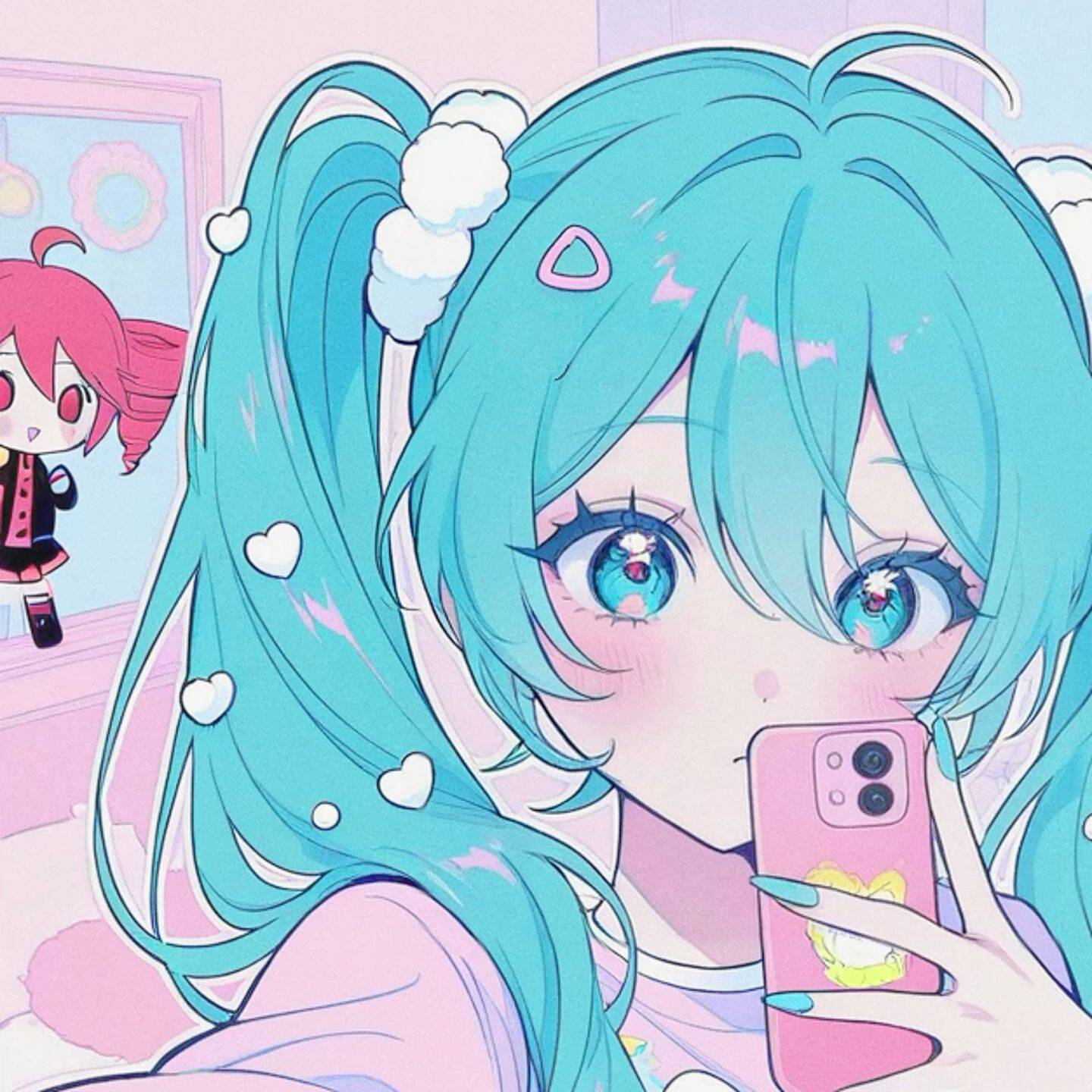 Hatsune Miku pfp Profile Picture with Blue Hair and Kawaii Style