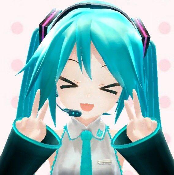 Hatsune Miku pfp Profile Picture with Blue Hair and Smile