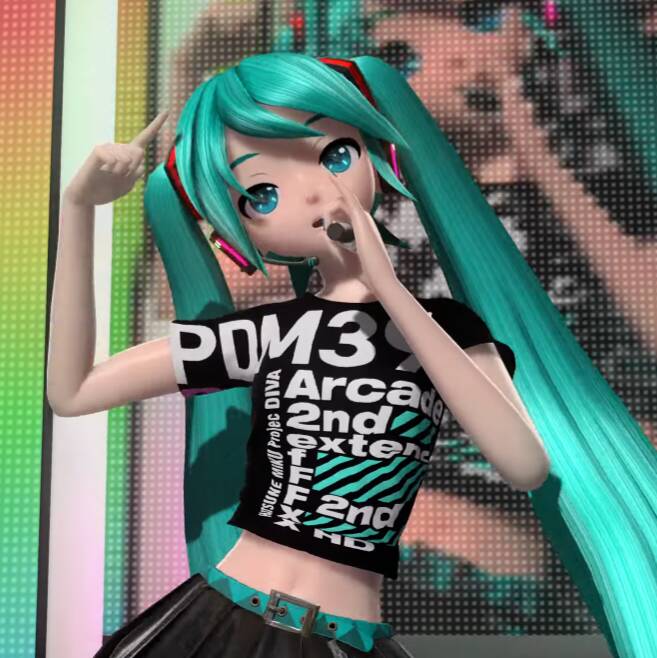 Hatsune Miku pfp Profile Picture with Blue Hair and Stylish Shirt