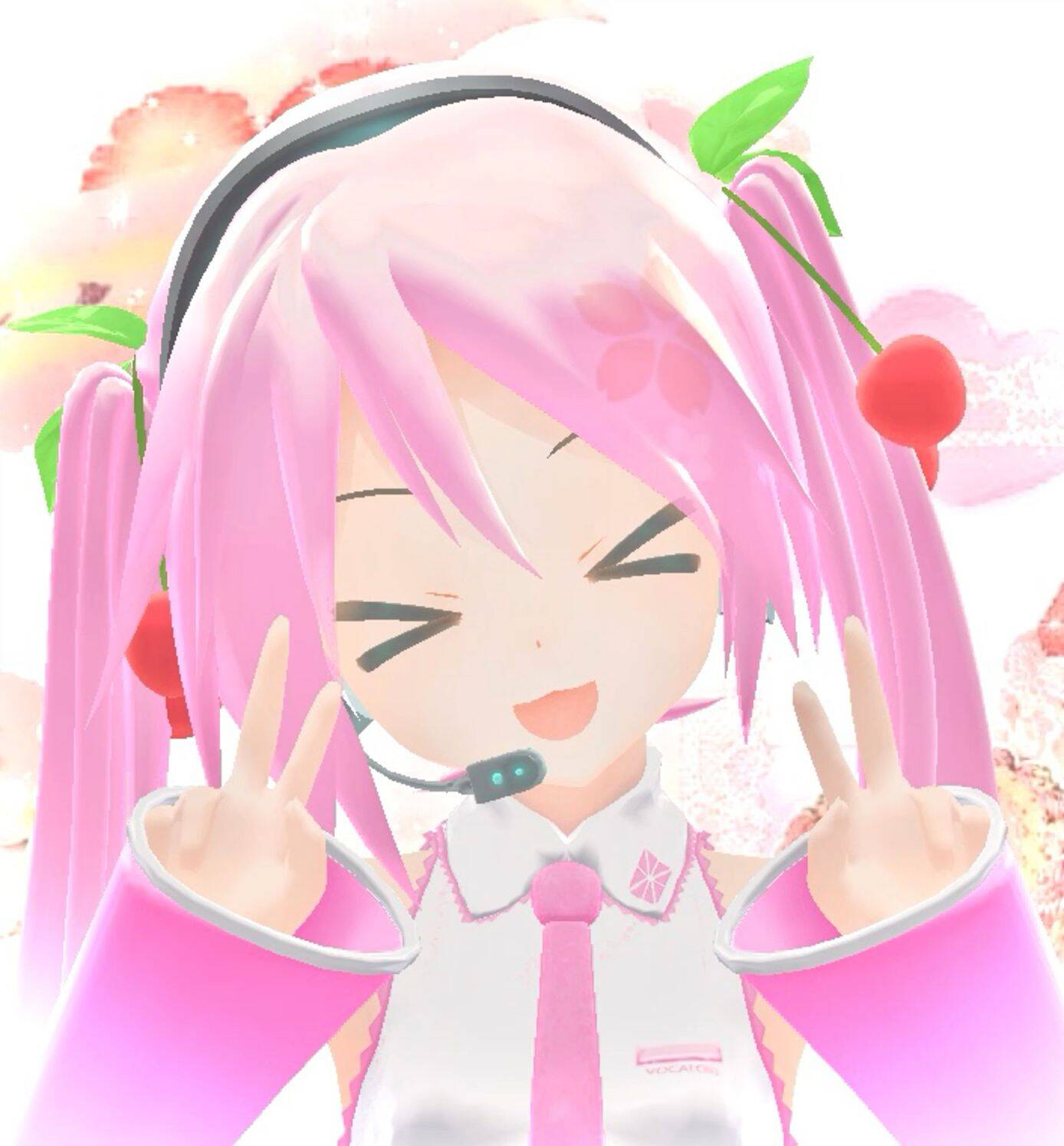 Hatsune Miku pfp Profile Picture with Pink Hair and Smile