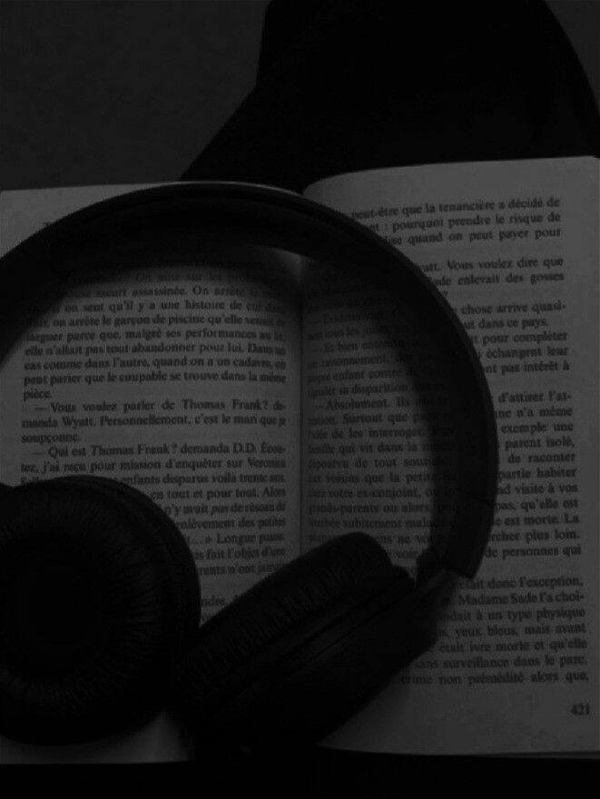 Black Profile with Headphones and Book pfp Profile Picture