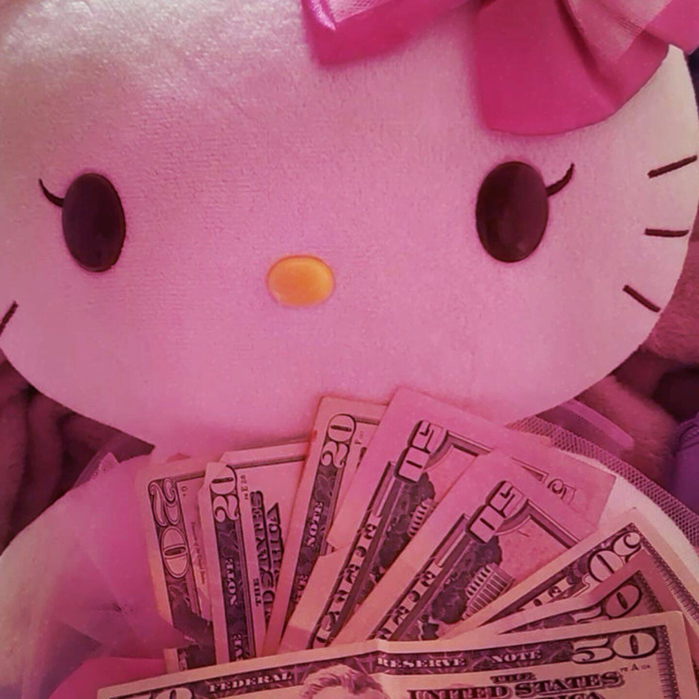Cute Hello Kitty pfp Profile Picture with Money
