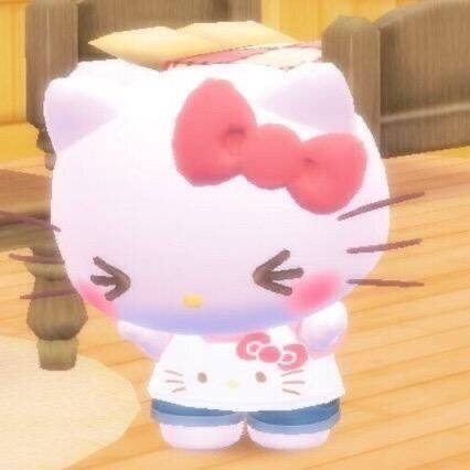 Cute Hello Kitty pfp Profile Picture with Pink Bow and Smile