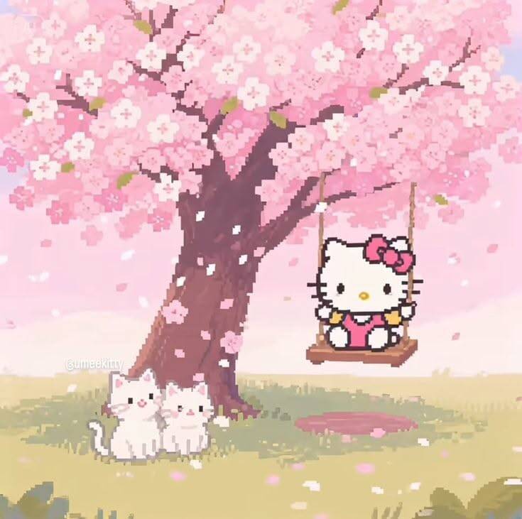 Cute Hello Kitty pfp Profile Picture on a Spring Day