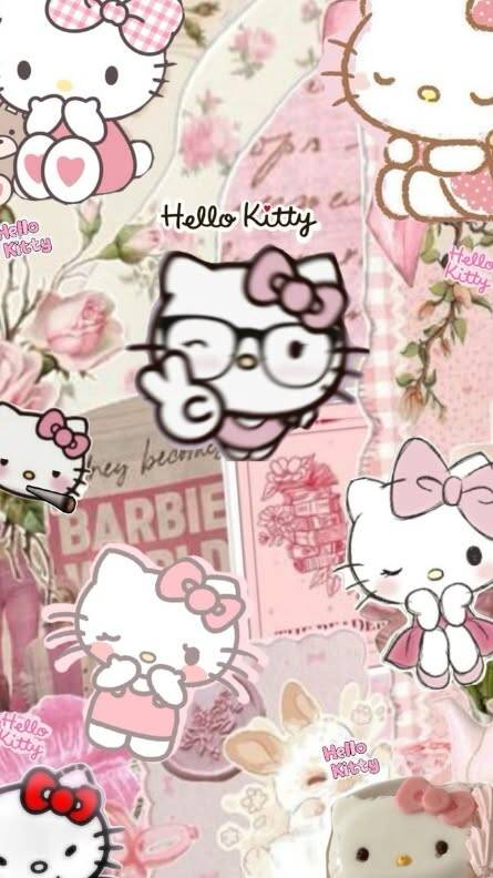 Funny Hello Kitty pfp Profile Picture with Glasses and Pink Bow