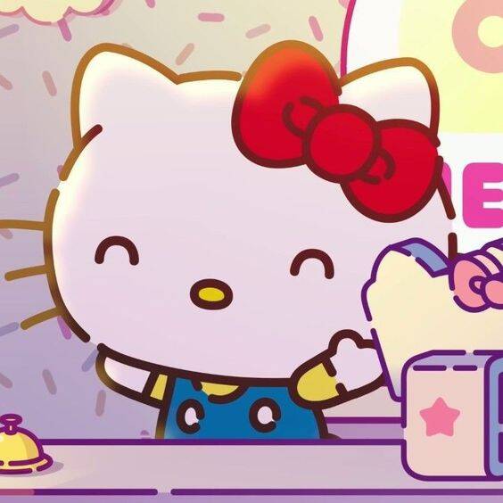 Cute Hello Kitty pfp Profile Picture with Red Bow