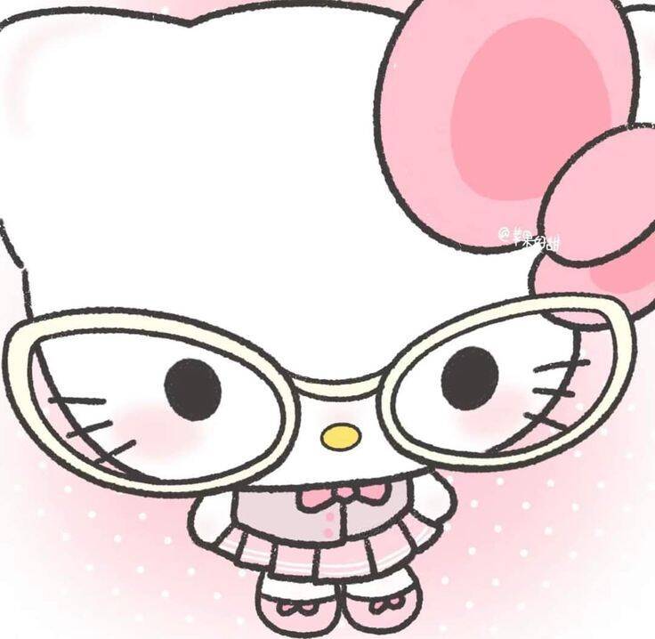 Cute Hello Kitty pfp Profile Picture with Funny Glasses