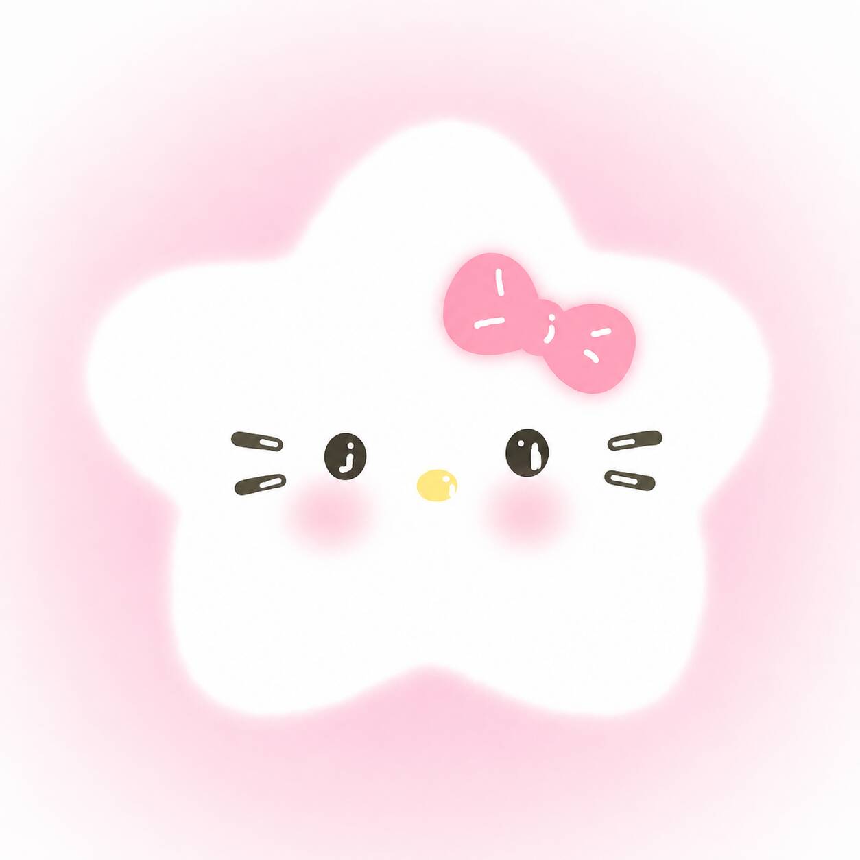 Cute Hello Kitty pfp Profile Picture with Star and Pink Bow
