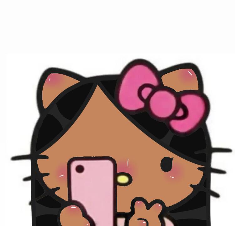 Cute Hello Kitty pfp Profile Picture Taking a Selfie with Pink Bow