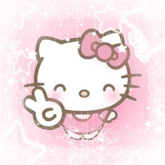 Cute Hello Kitty pfp Profile Picture with Smile and Pink Bow
