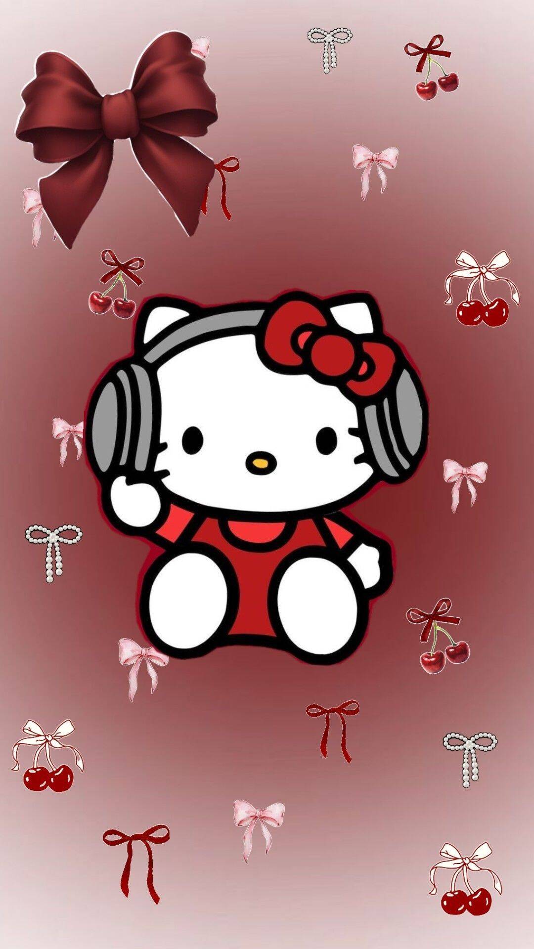 Cute Hello Kitty pfp Profile Picture with Headphones