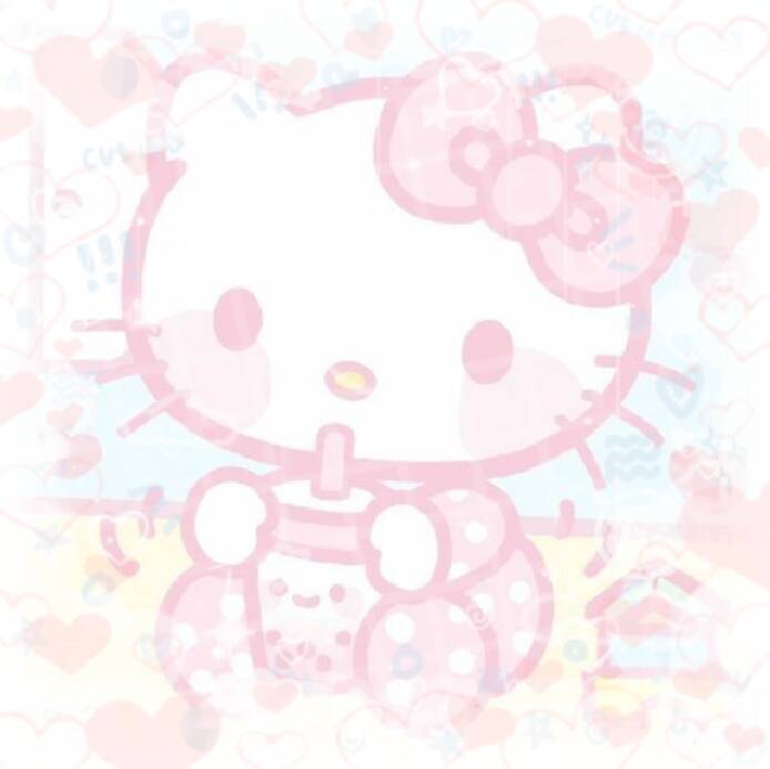Cute Hello Kitty pfp Profile Picture with Colorful Background