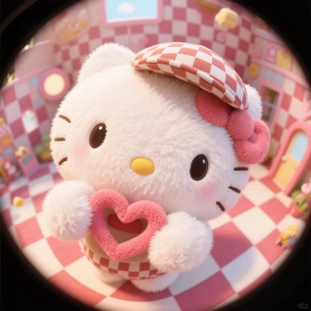 Cute Hello Kitty pfp Profile Picture with Pink Heart