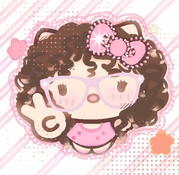 Funny Hello Kitty pfp Profile Picture with Glasses and Curly Hair