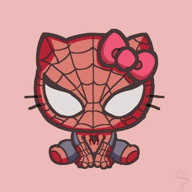 Superhero Style Hello Kitty pfp Profile Picture with Pink Bow