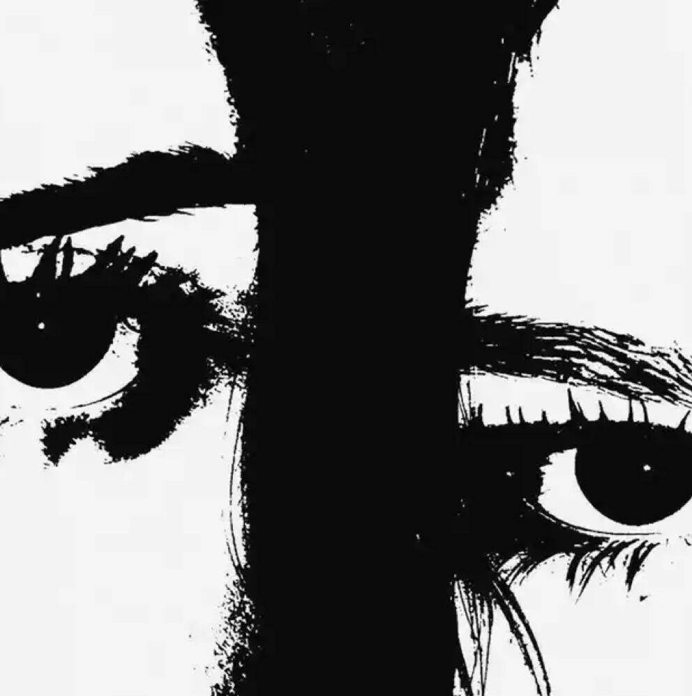 Black Profile of Intense Eyes pfp Profile Picture
