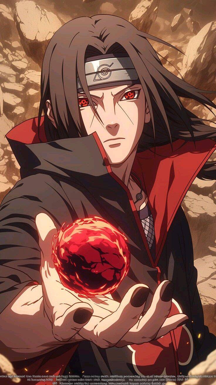 Itachi Uchiha pfp Profile Picture with Red Eyes and Chakra Sphere