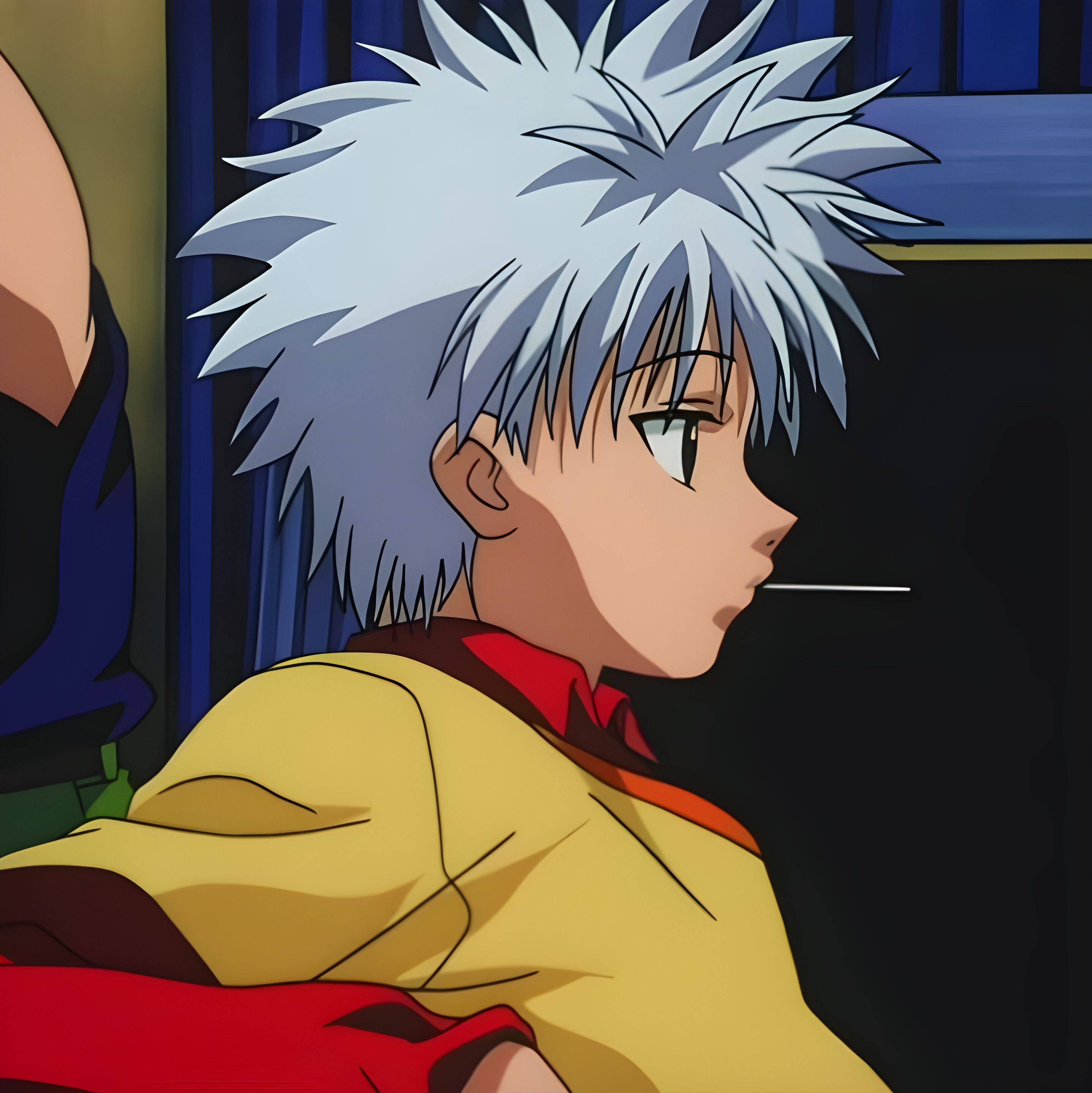 Killua pfp Profile Picture with White Hair and Lollipop