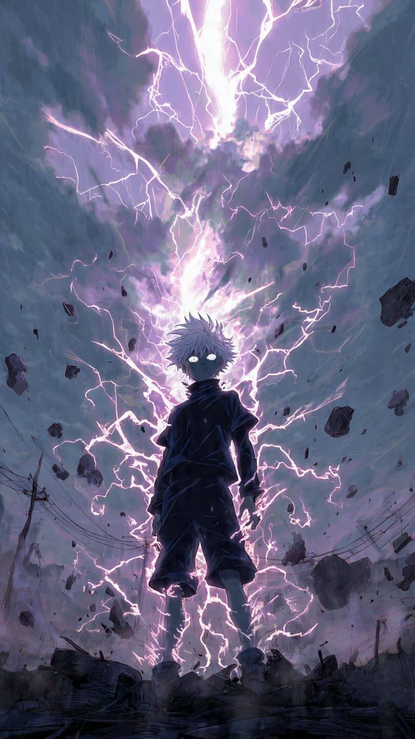 Killua pfp Profile Picture with Lightning Aura