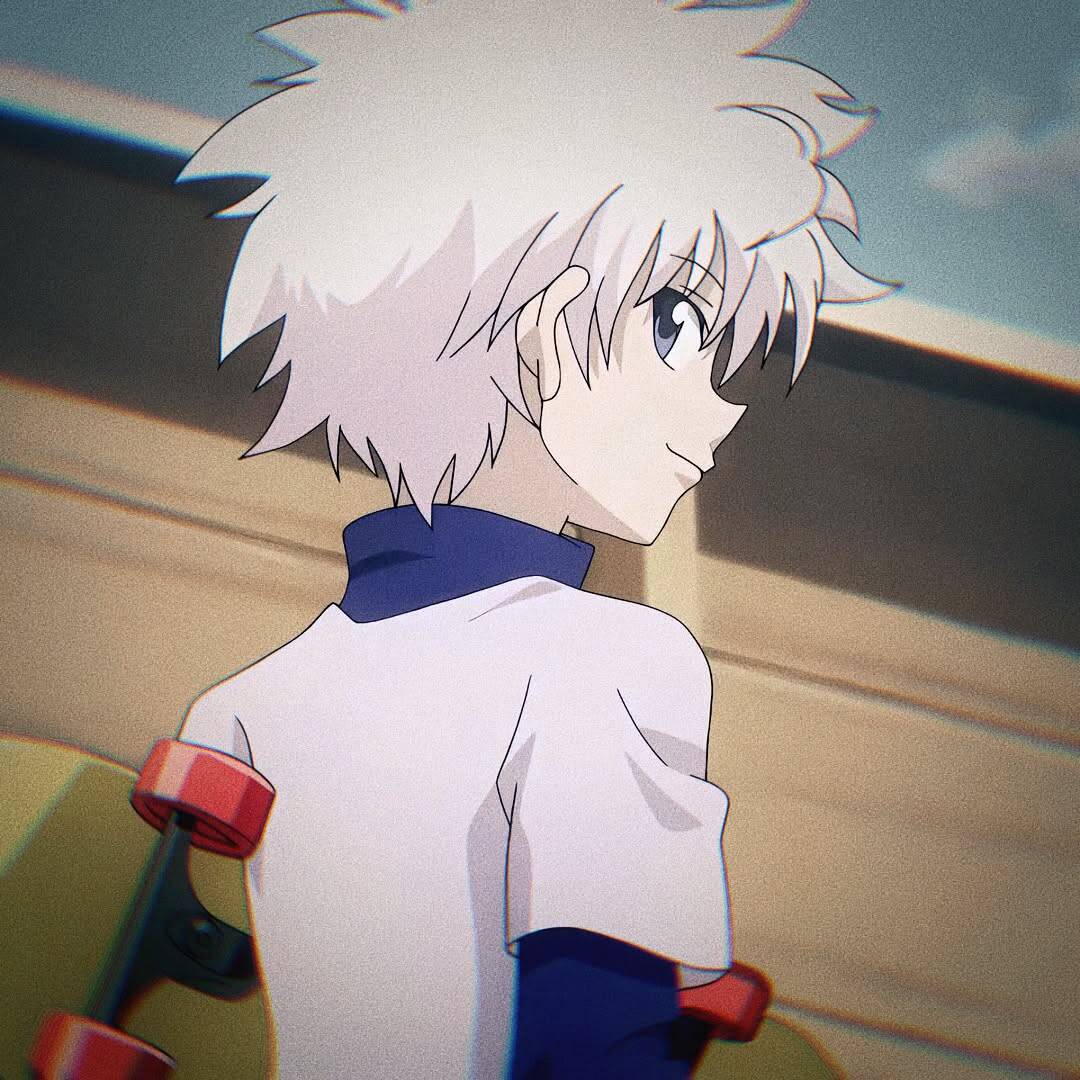 Killua pfp Profile Picture with Skateboard