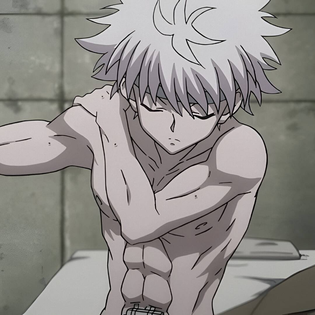Killua pfp Profile Picture Training with White Hair