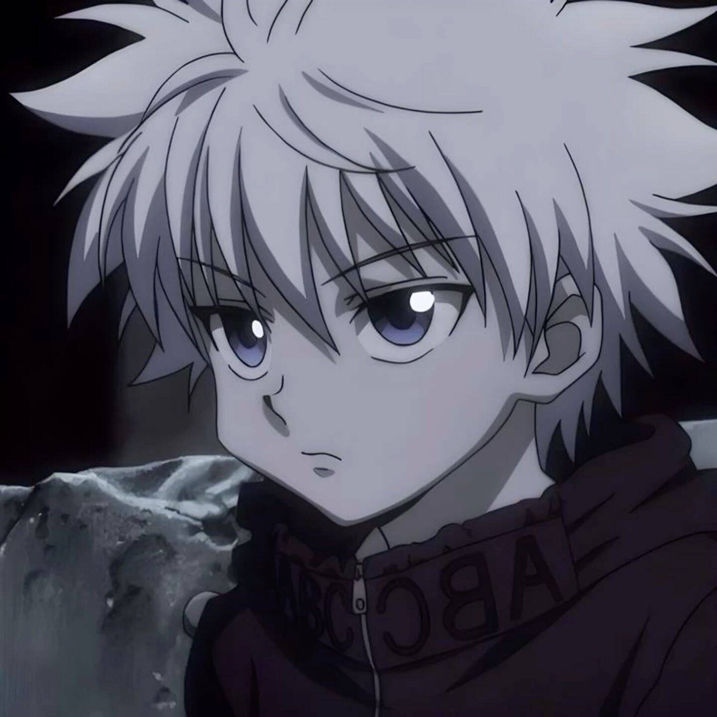 Purple pfp Profile Picture of Killua with Determined Look