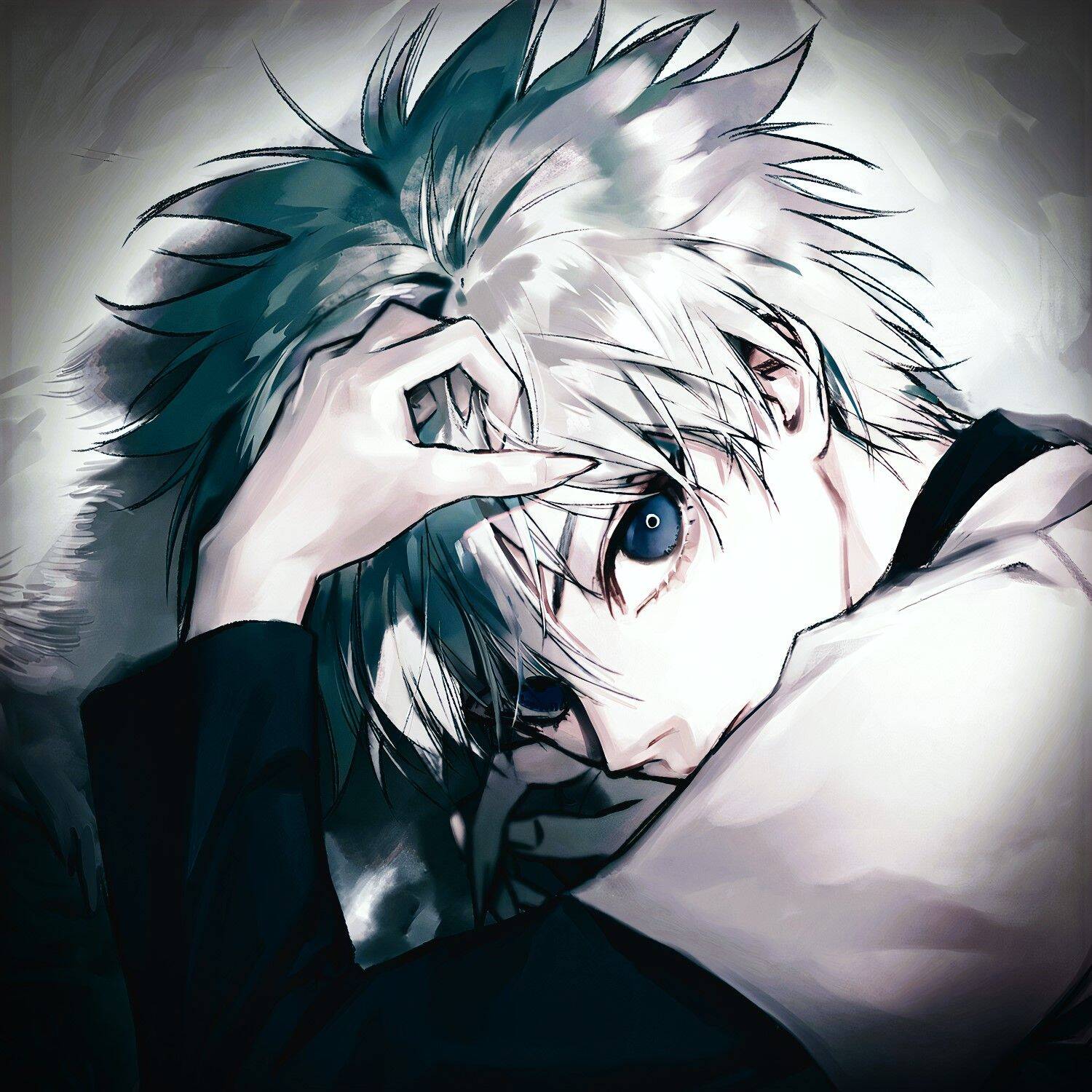 Killua pfp Profile Picture with Intense Gaze