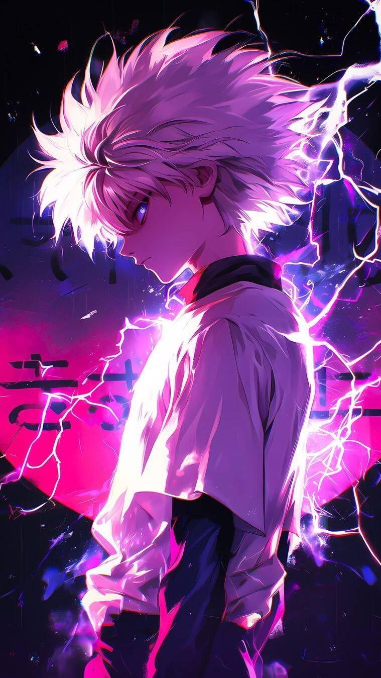 Killua pfp Profile Picture with Lightning Aura