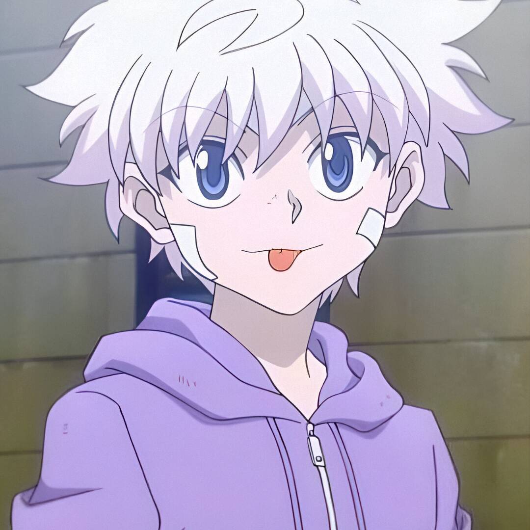 Purple pfp Profile Picture of Killua in Purple Hoodie
