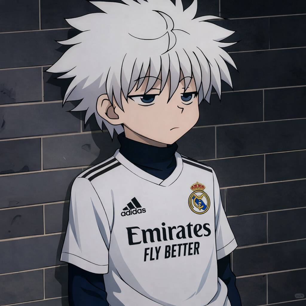 Purple pfp Profile Picture of Killua in Soccer Shirt