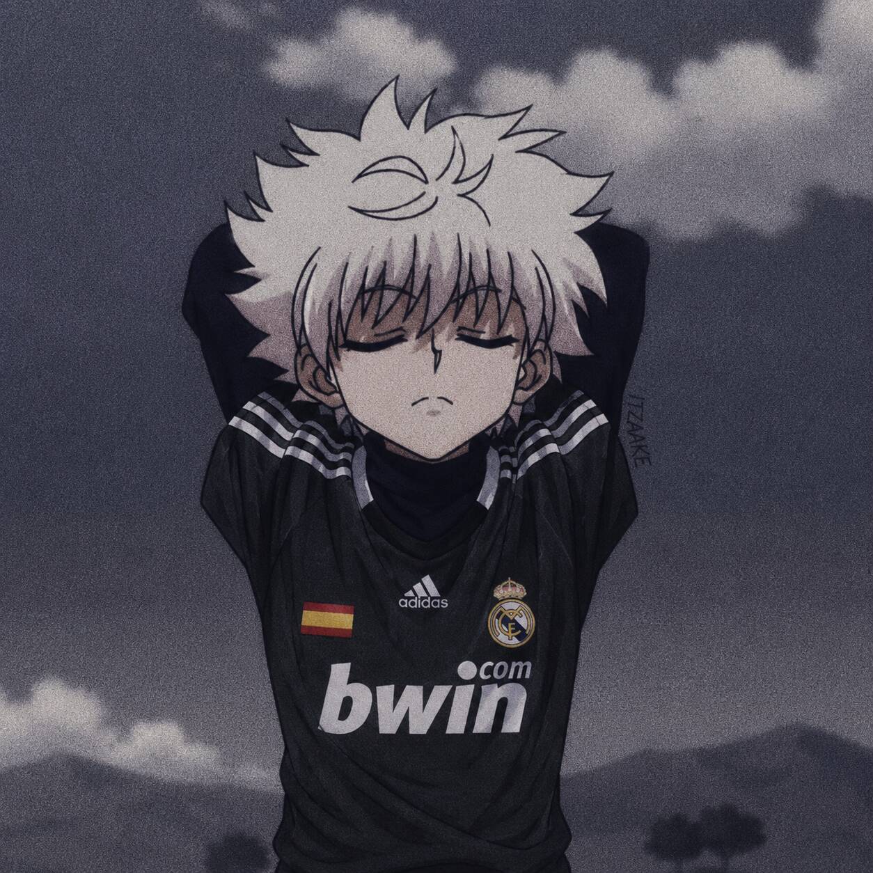 Purple pfp Profile Picture of Killua in Soccer Shirt