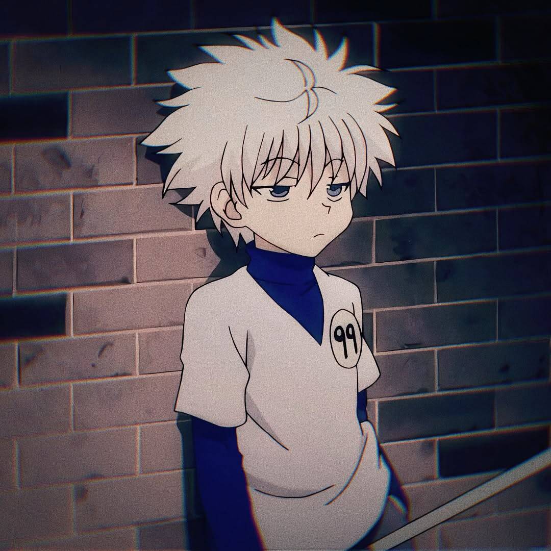 Purple pfp Profile Picture of Killua with White T-Shirt