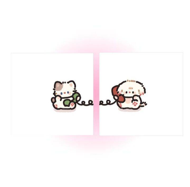 Kittens with Phone Matching Couple pfp Profile Picture
