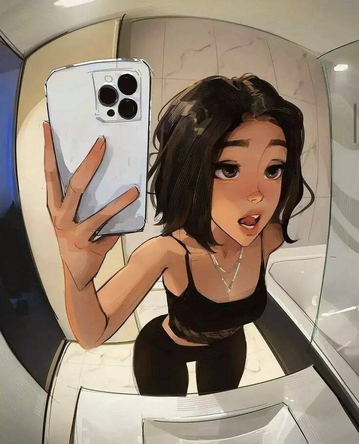 Girl​ pfp Profile Picture in Modern Drawing