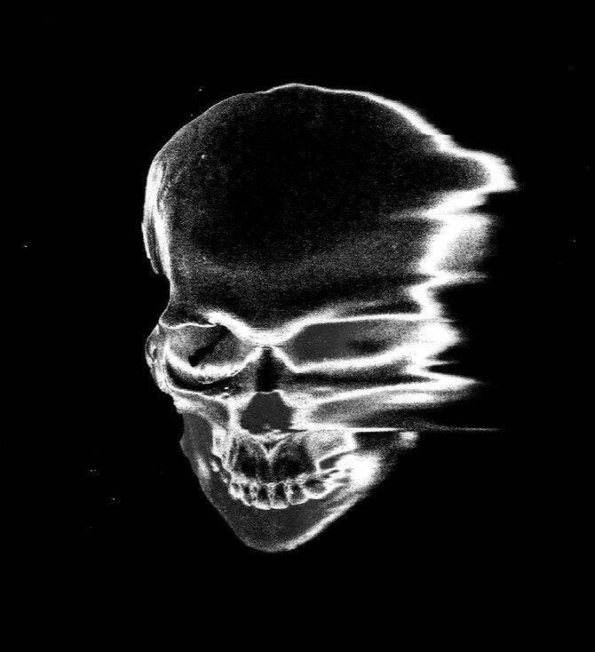 Black Profile of Moving Skull pfp Profile Picture