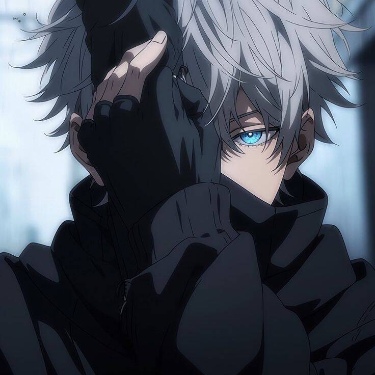 Mysterious Character with Silver Hair pfp Profile Picture