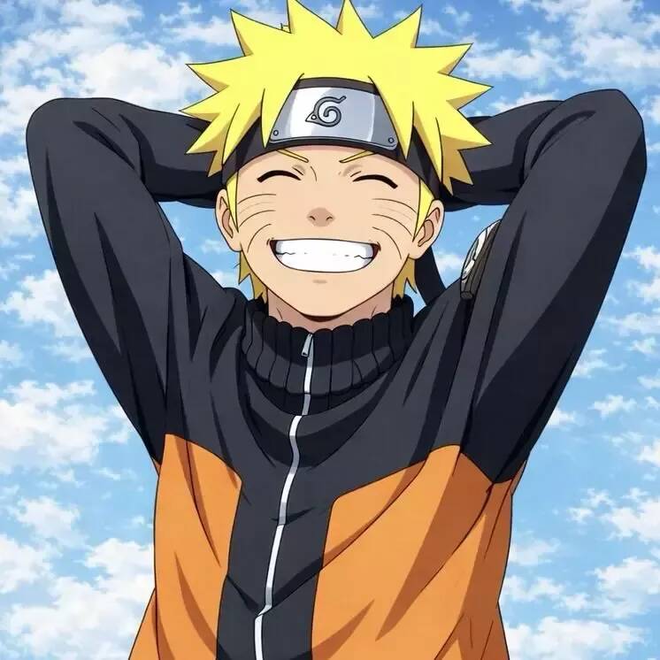 Naruto pfp Profile Picture Smiling with Blue Background