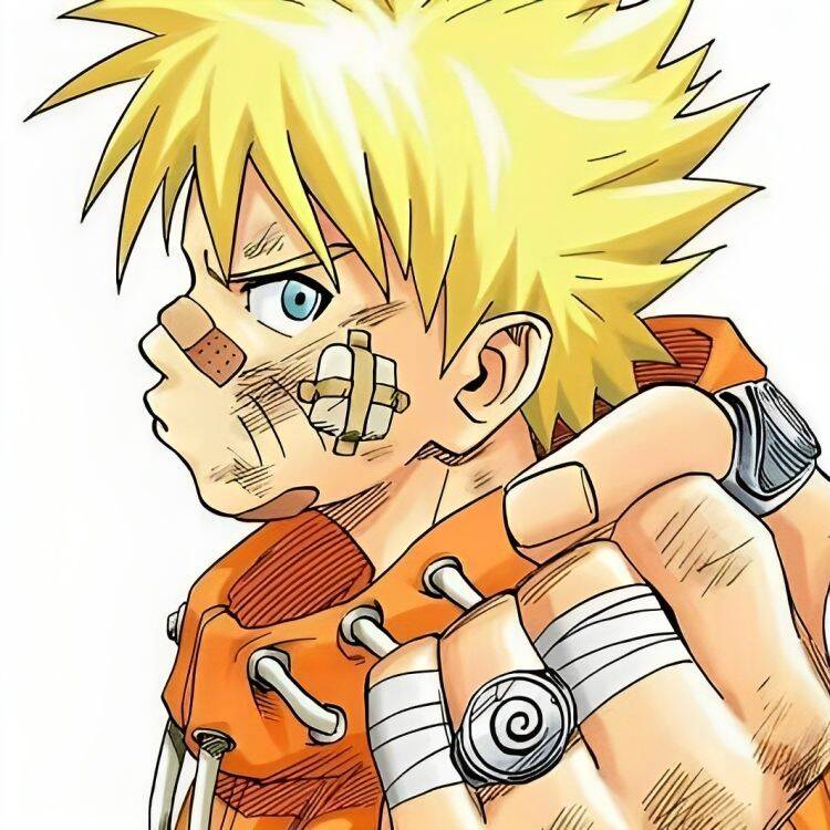 Naruto pfp Profile Picture with Band Aids and Determined Look
