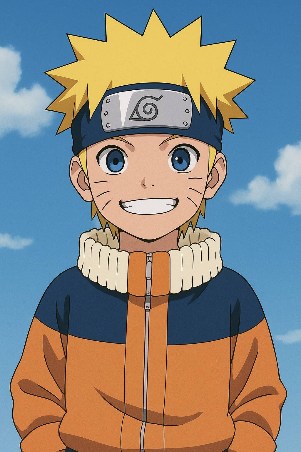Naruto pfp Profile Picture Smiling in Orange Jacket