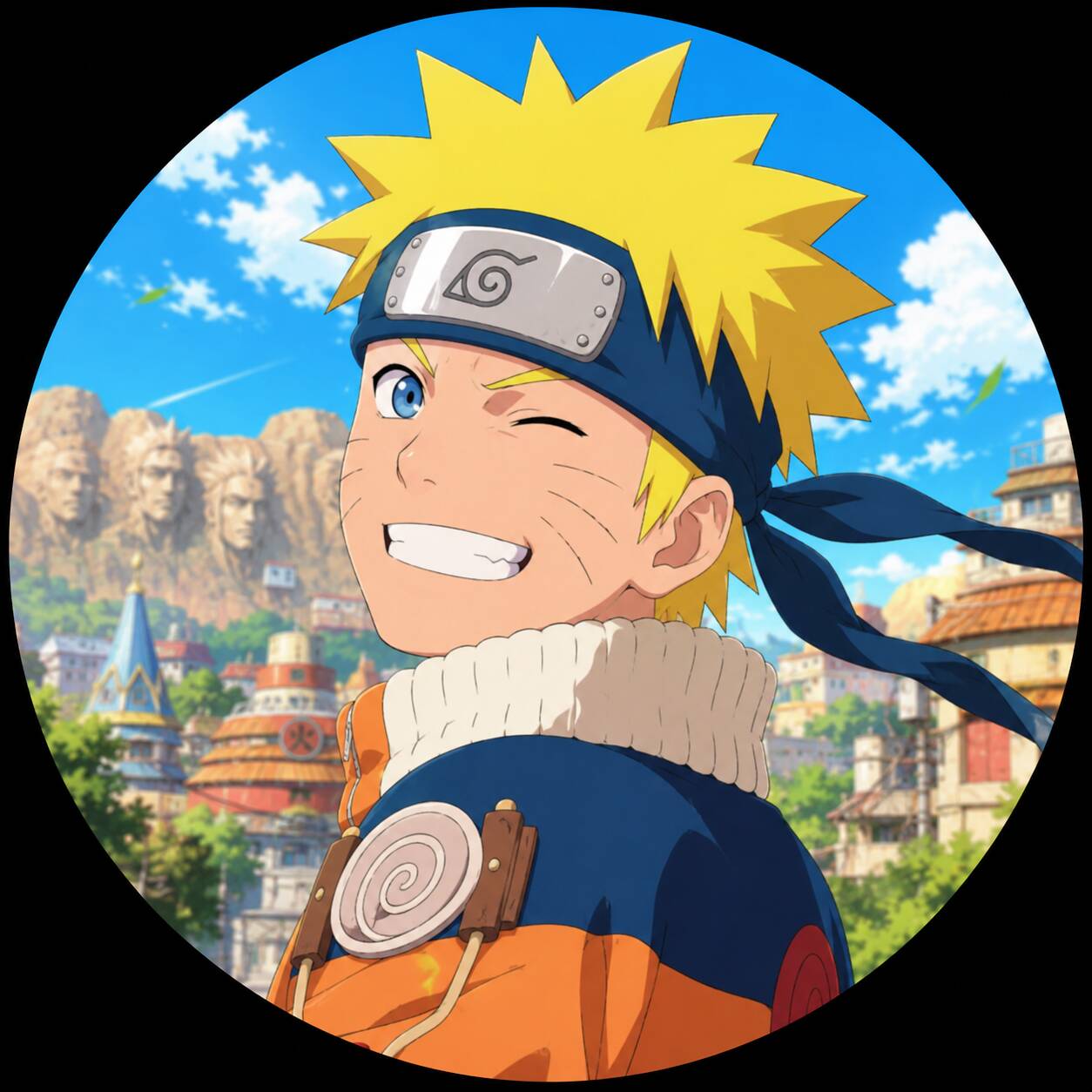 Smiling Naruto in the Leaf Village pfp Profile Picture