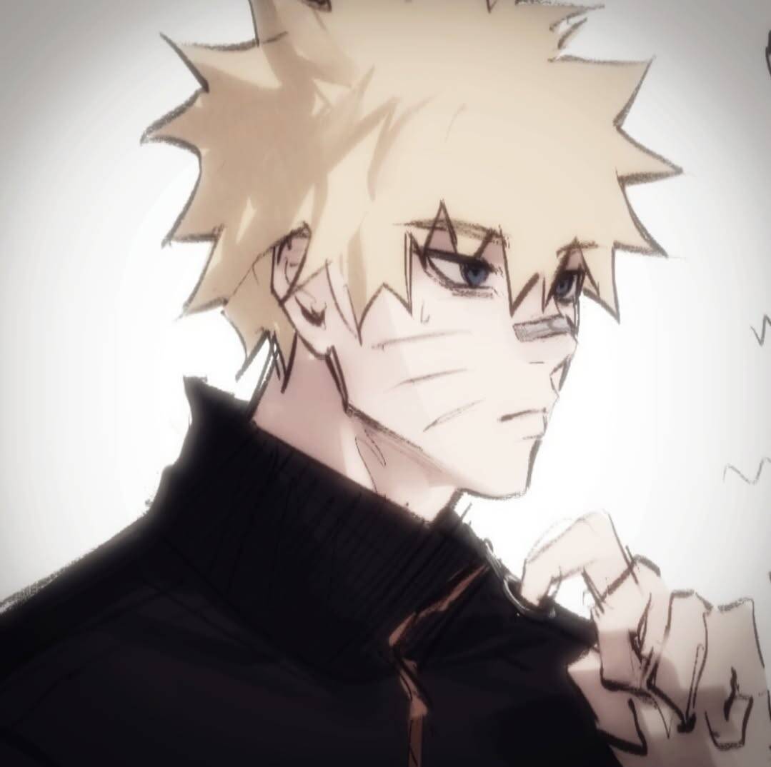 Naruto in Drawing Style with Determined Look pfp Profile Picture