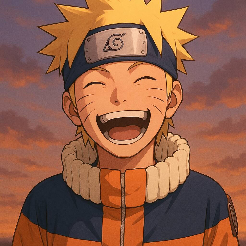 Naruto pfp Profile Picture Smiling with Colorful Background