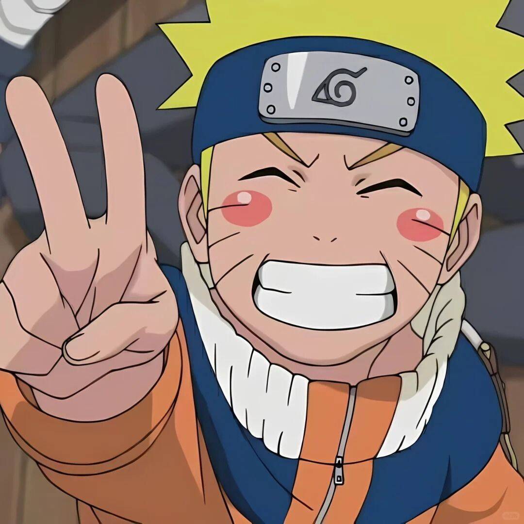 Naruto pfp Profile Picture Making Peace Sign and Smiling