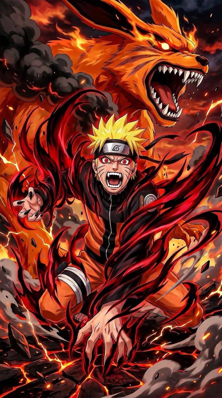 Naruto in Bijuu Mode with Kurama pfp Profile Picture