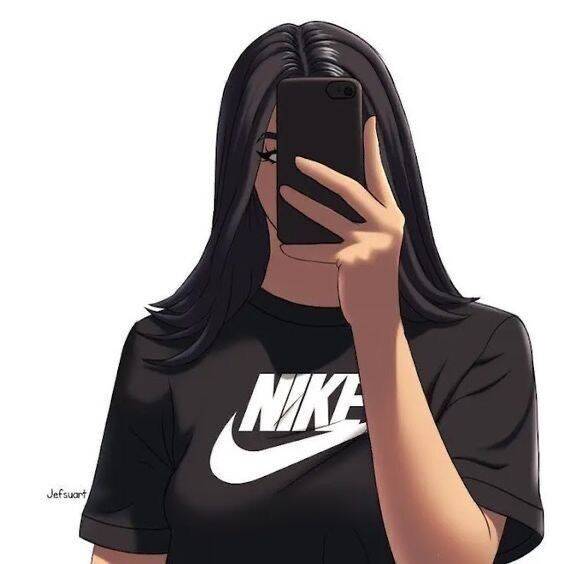 Nike Shirt and Long Hair pfp Profile Picture