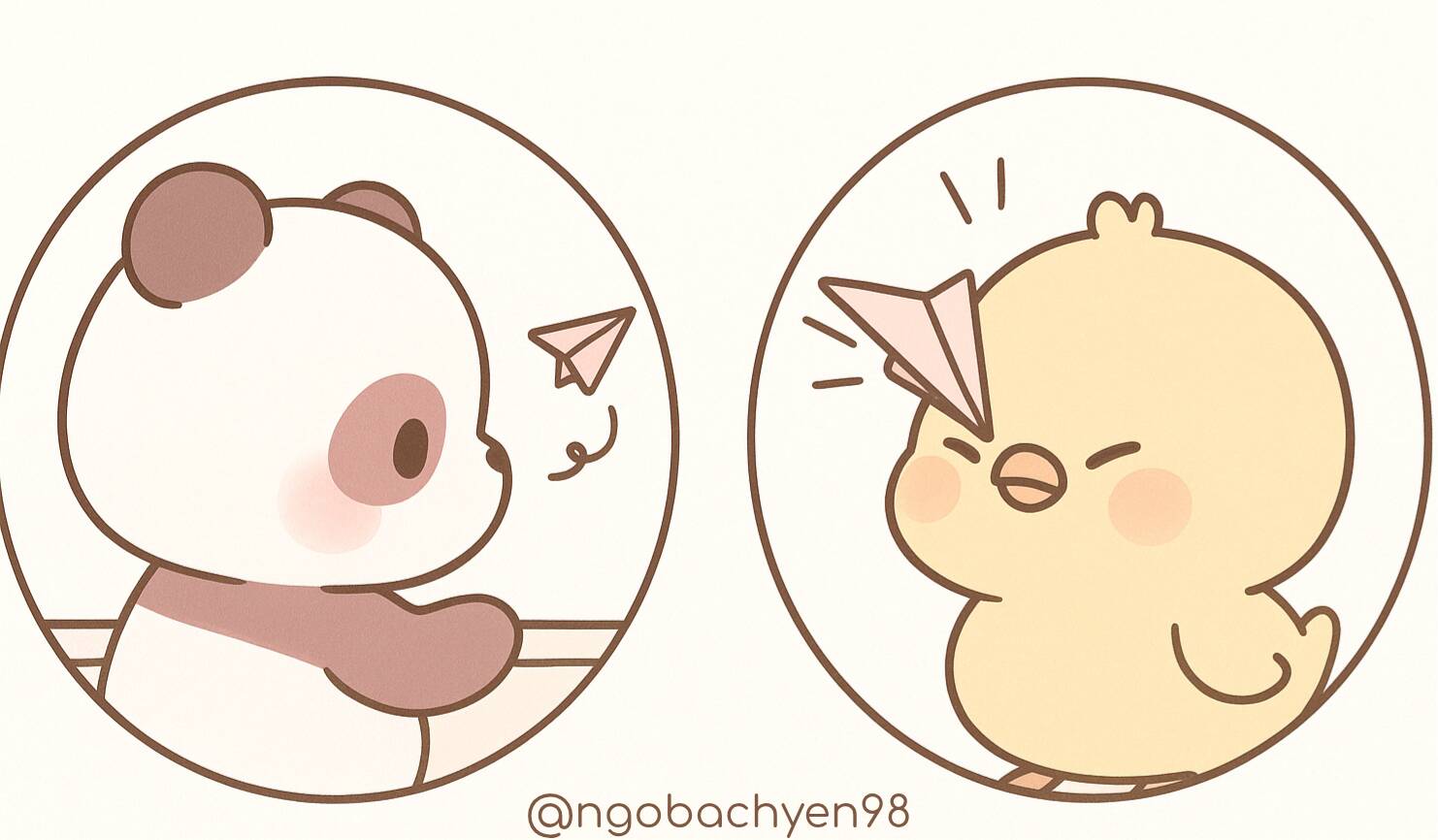 Panda and Bird pfp Profile Picture for Matching Couple