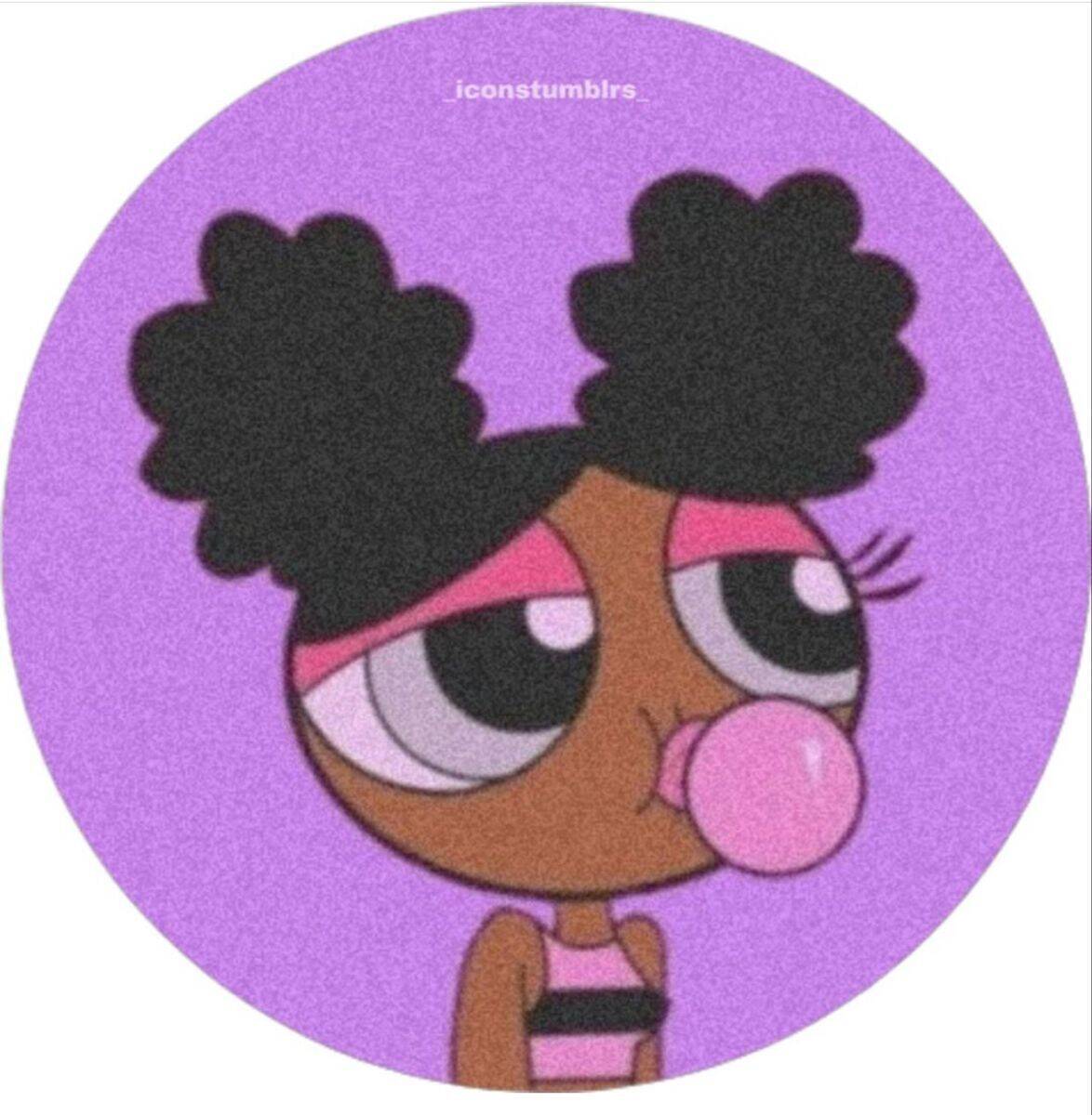 Cartoon Style Girl​ pfp Profile Picture with Chewing Gum